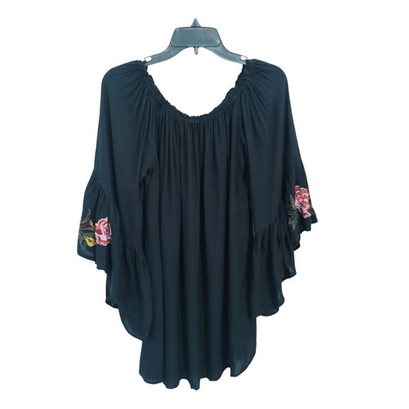 Feathers Womens size Large Embroidered Off The Shoulder Boho Flowy Hippie Dress - Picture 2 of 14
